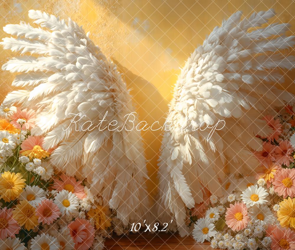 Kate Fleece Angel Wings Daisy Backdrop Designed by Emetselch - Kate Backdrop AU