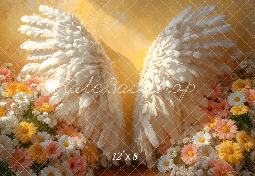 Kate Fleece Angel Wings Daisy Backdrop Designed by Emetselch - Kate Backdrop AU