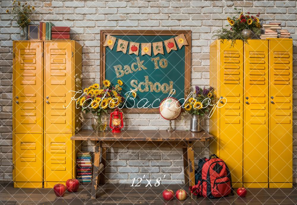 Kate Fleece Back to School Yellow Sunflower Backdrop Designed by Emetselch - Kate Backdrop AU
