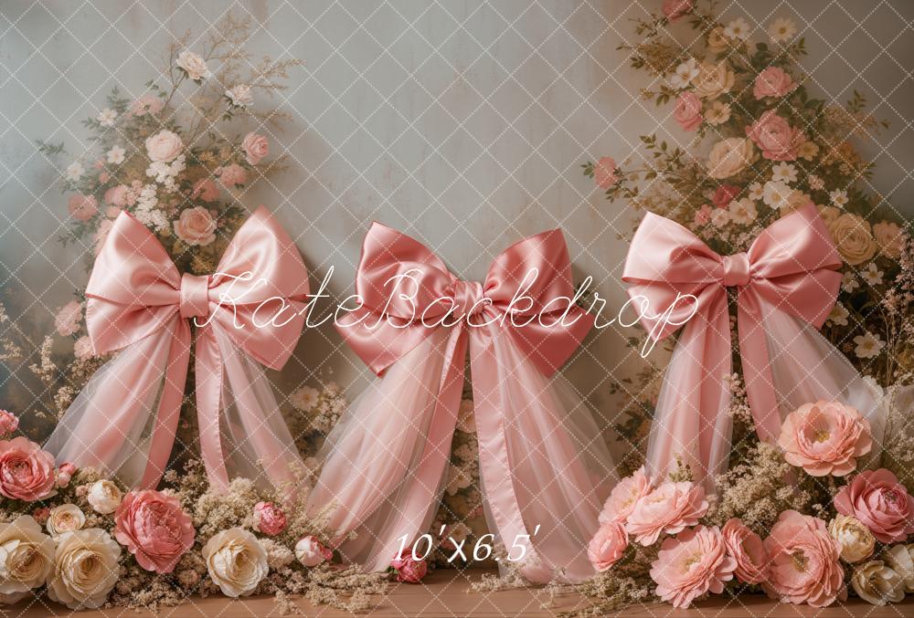 Kate Pink Bow Fleece Backdrop Designed by Emetselch - Kate Backdrop AU