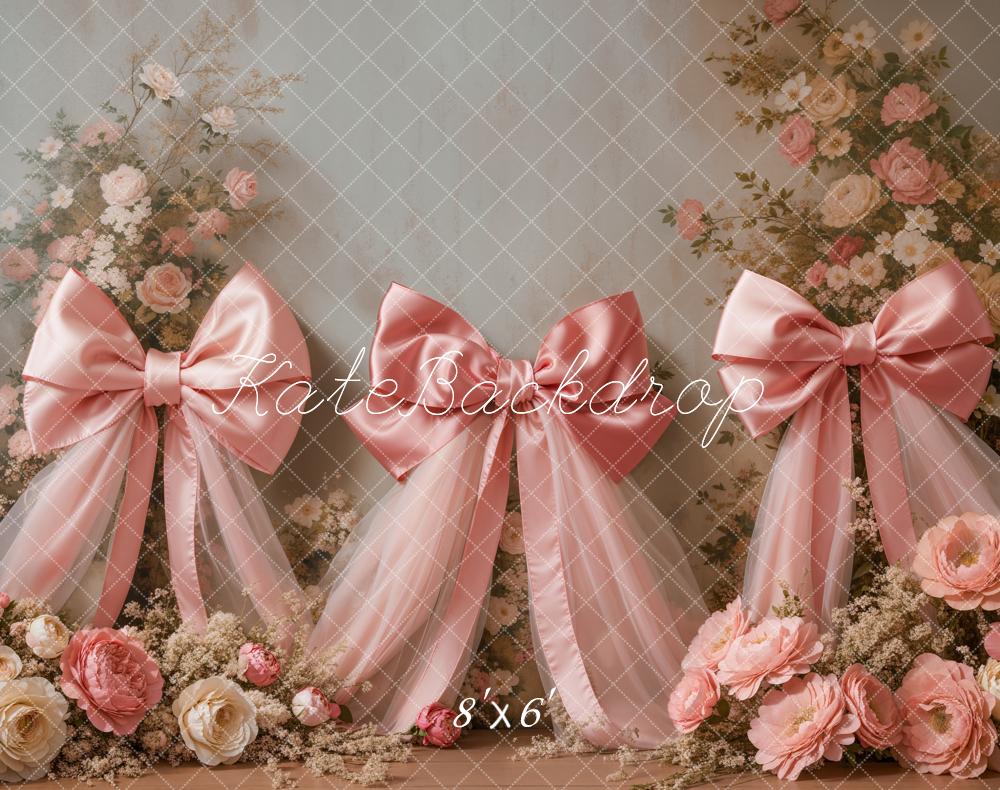 Kate Pink Bow Fleece Backdrop Designed by Emetselch - Kate Backdrop AU