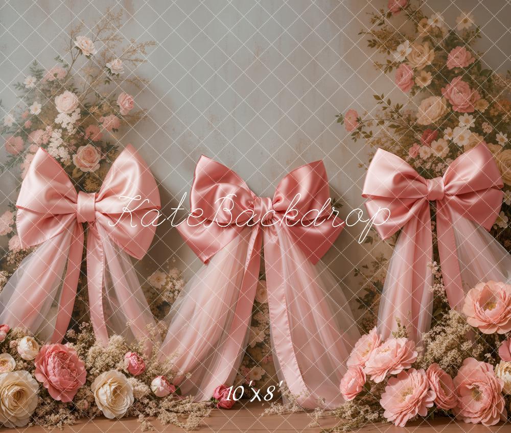 Kate Pink Bow Fleece Backdrop Designed by Emetselch - Kate Backdrop AU