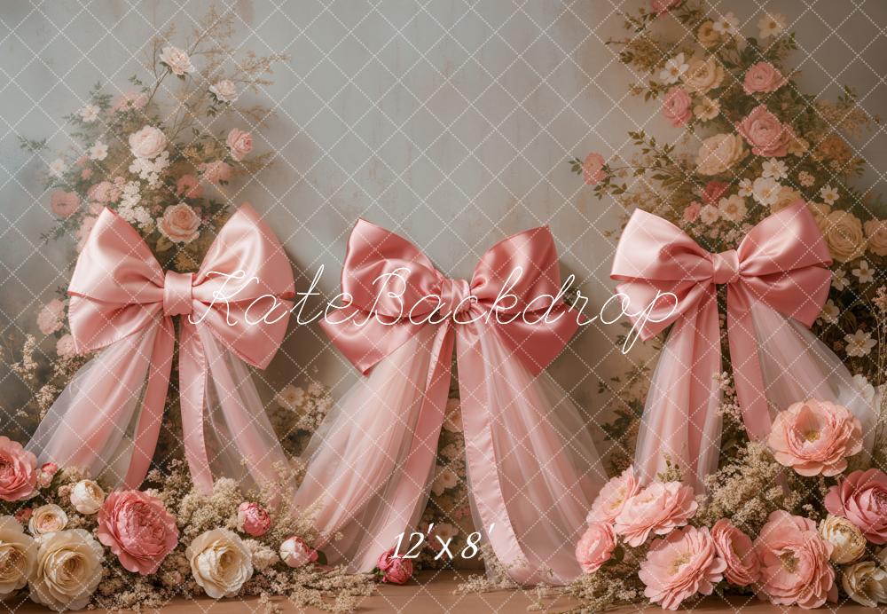 Kate Pink Bow Fleece Backdrop Designed by Emetselch - Kate Backdrop AU