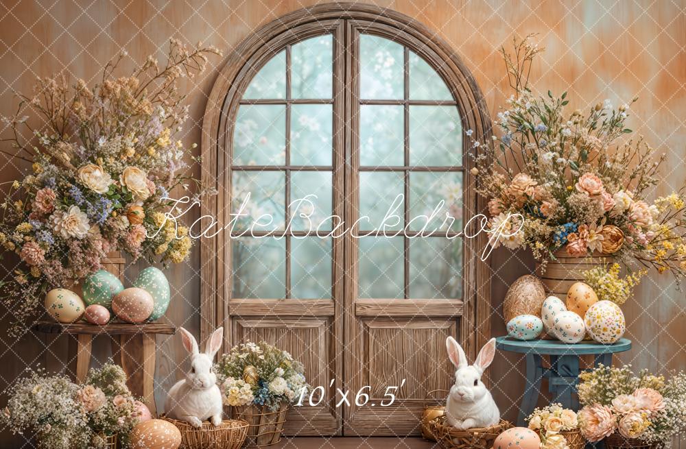 Kate Fleece Easter Dried Flowers Doors Windows Backdrop Designed by Emetselch - Kate Backdrop AU