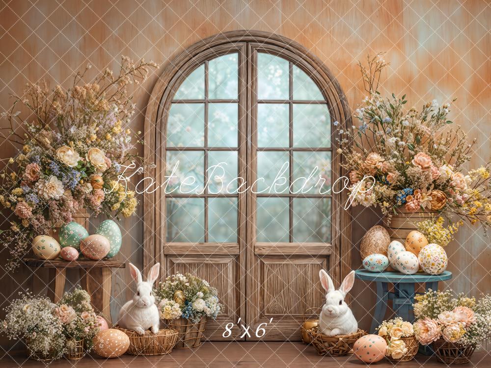 Kate Fleece Easter Dried Flowers Doors Windows Backdrop Designed by Emetselch - Kate Backdrop AU