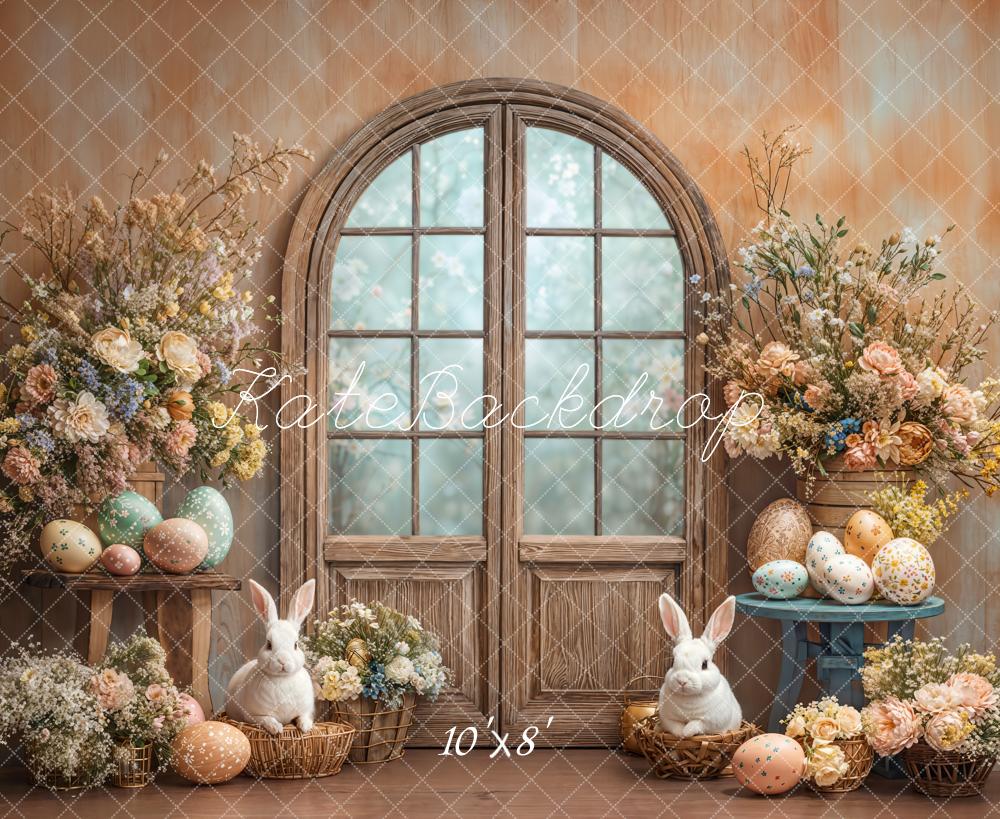 Kate Fleece Easter Dried Flowers Doors Windows Backdrop Designed by Emetselch - Kate Backdrop AU