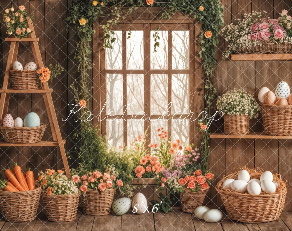 Kate Fleece Easter Wood Window Backdrop Designed by Emetselch - Kate Backdrop AU