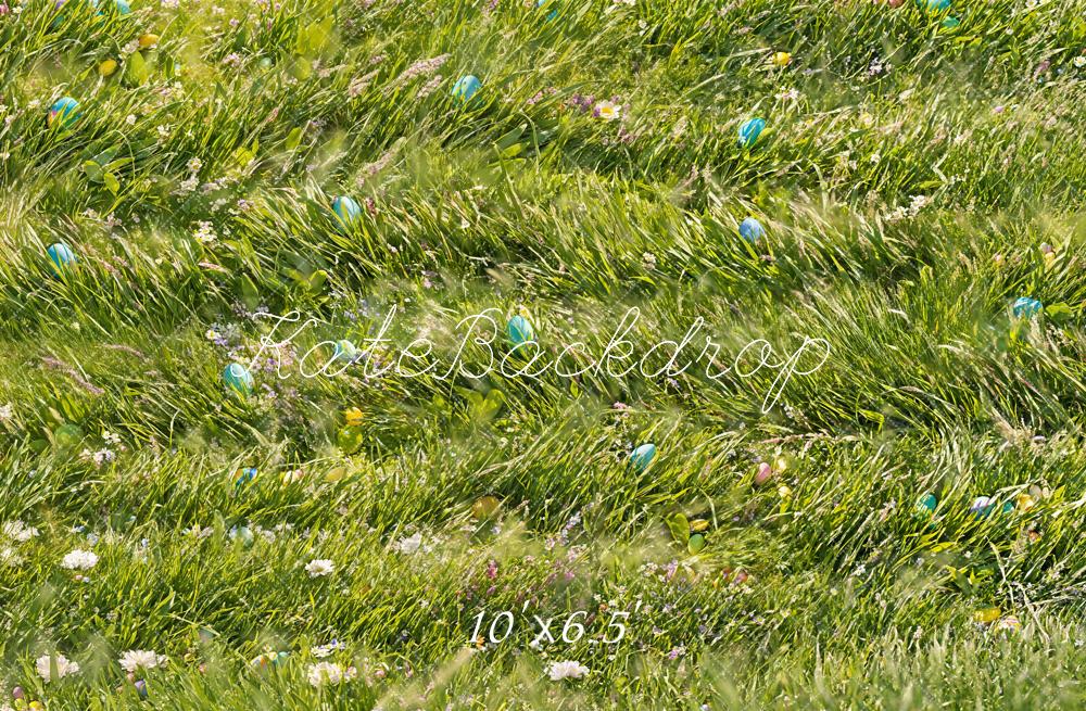 Kate Fleece Easter Meadow Grass Backdrop Designed by Emetselch - Kate Backdrop AU