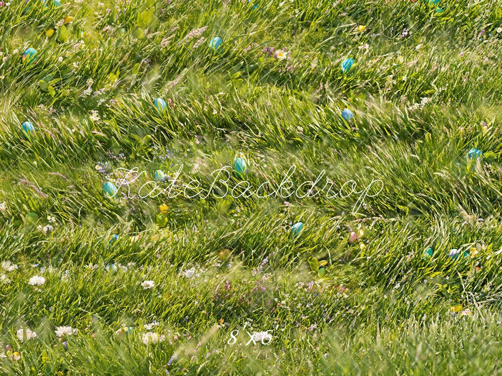 Kate Fleece Easter Meadow Grass Backdrop Designed by Emetselch - Kate Backdrop AU