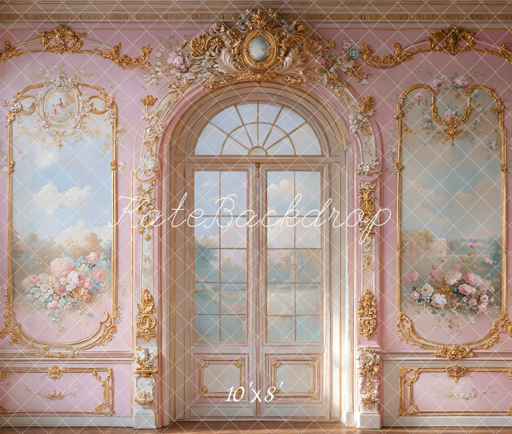 Kate Fleece Elegant Arch Vintage Pink Wall Backdrop Designed by Emetselch - Kate Backdrop AU