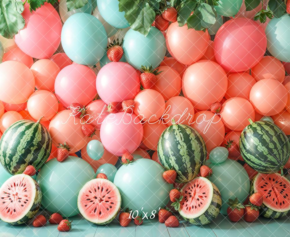 Kate Fleece Summer Cake Smash Watermelon Backdrop Designed by Emetselch - Kate Backdrop AU