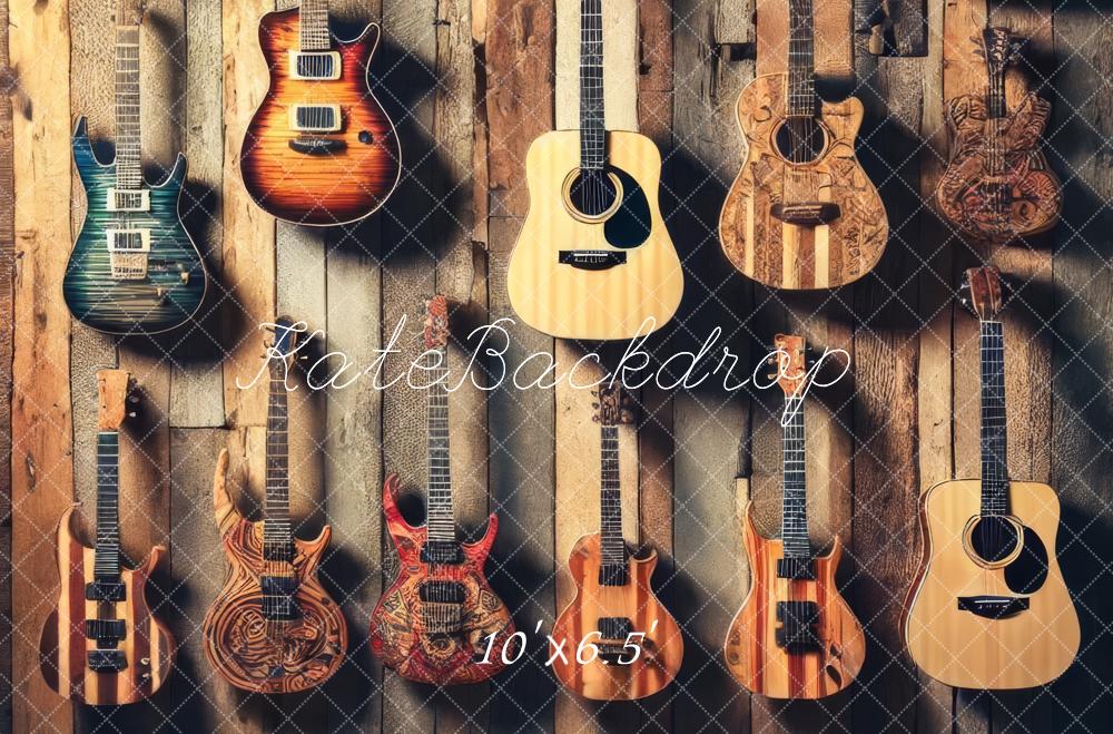 Kate Fleece Old Guitars Backdrop Designed by Lidia Redekopp