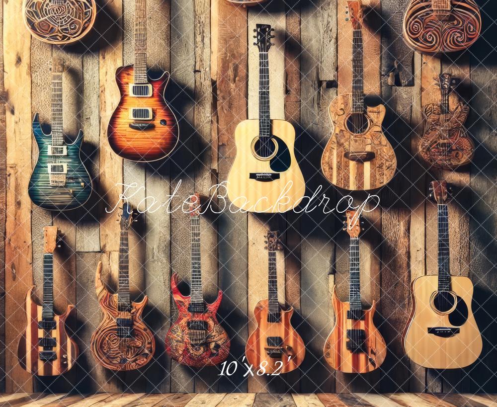 Kate Fleece Old Guitars Backdrop Designed by Lidia Redekopp