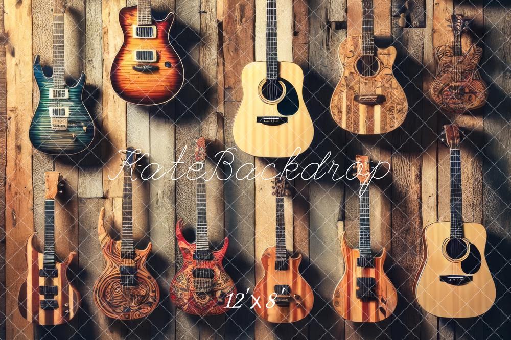 Kate Fleece Old Guitars Backdrop Designed by Lidia Redekopp
