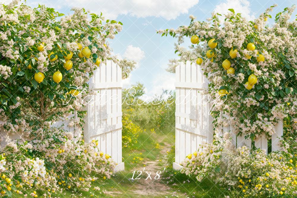 Kate Fleece Lemon Manor Spring Backdrop Designed by Emetselch - Kate Backdrop AU