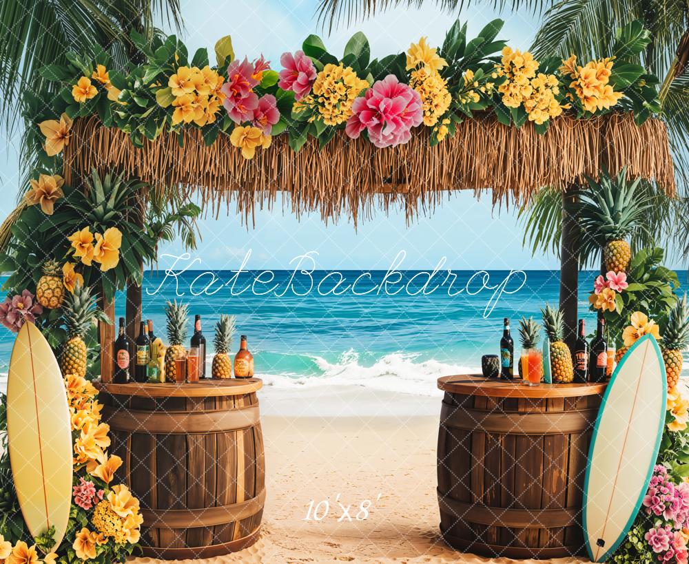 Kate Fleece Summer Seaside Tropical Backdrop Designed by Emetselch