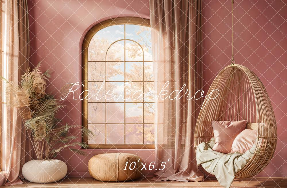 Kate Fleece Mother's Day Window Pink Backdrop Designed by Emetselch - Kate Backdrop AU