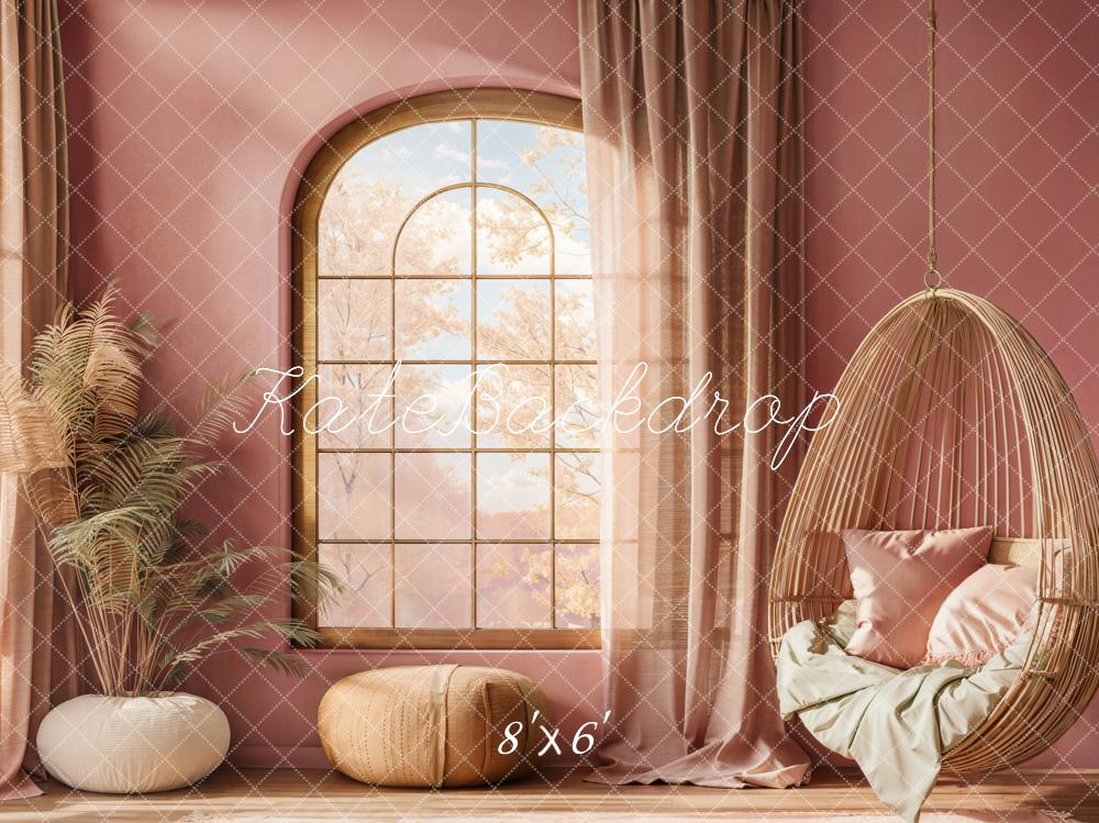 Kate Fleece Mother's Day Window Pink Backdrop Designed by Emetselch - Kate Backdrop AU