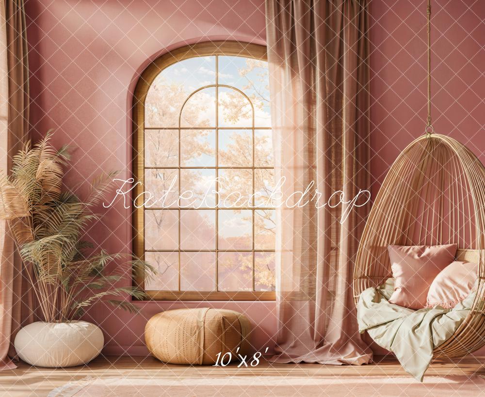 Kate Fleece Mother's Day Window Pink Backdrop Designed by Emetselch - Kate Backdrop AU