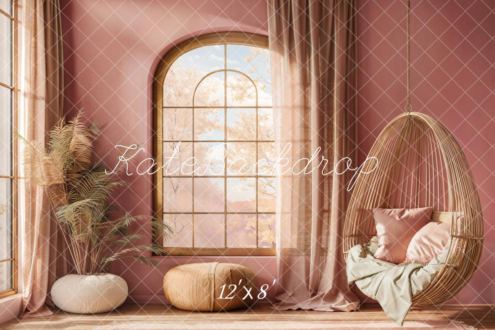 Kate Fleece Mother's Day Window Pink Backdrop Designed by Emetselch - Kate Backdrop AU