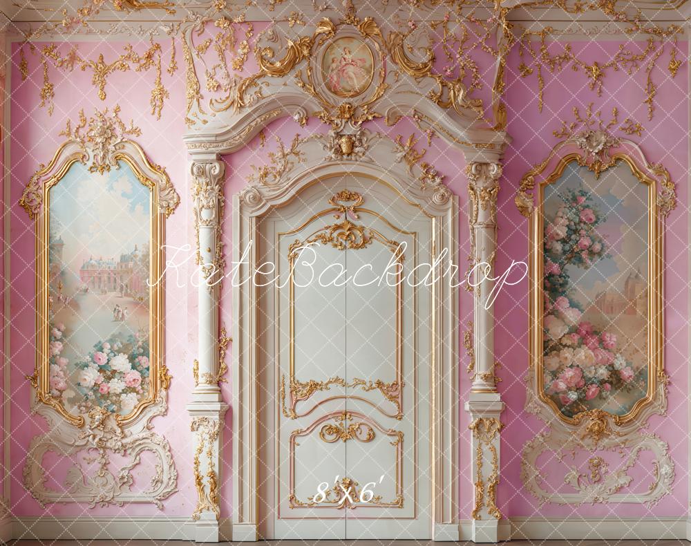 Kate Fleece Pink Gorgeous Retro Wall Backdrop Designed by Emetselch - Kate Backdrop AU