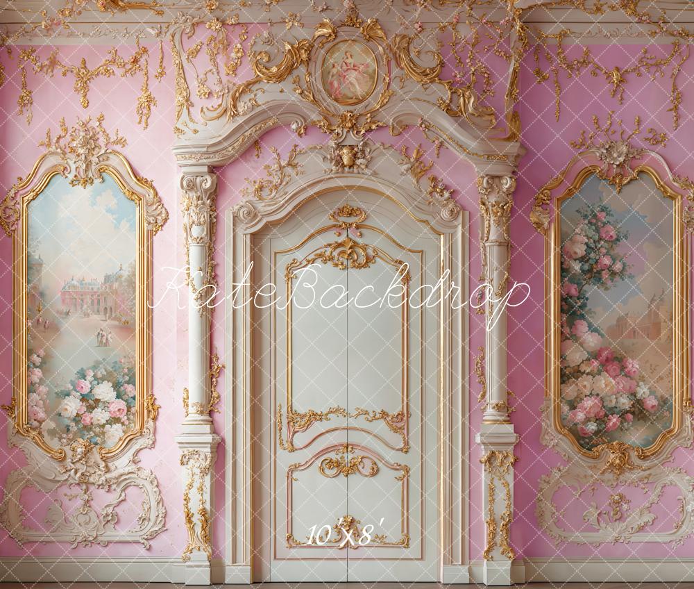 Kate Fleece Pink Gorgeous Retro Wall Backdrop Designed by Emetselch - Kate Backdrop AU