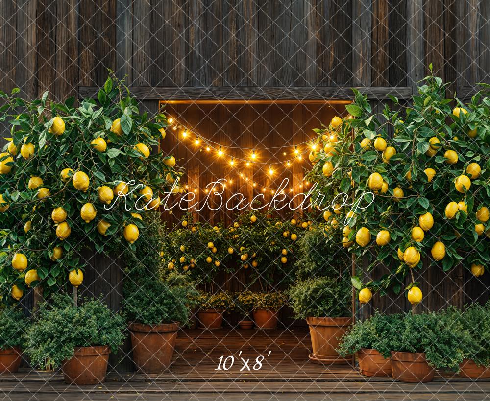 Kate Fleece Spring Lemon Tree Backdrop Designed by Emetselch - Kate Backdrop AU