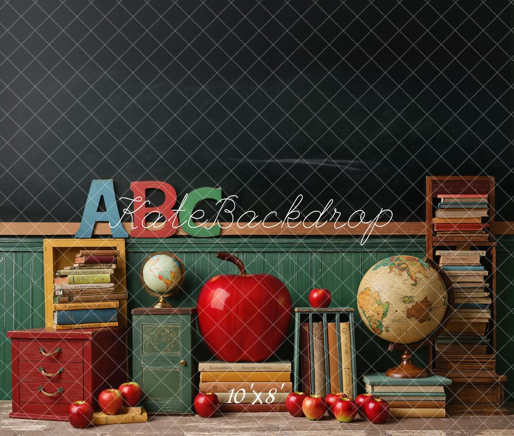 Kate Fleece ABC Apple Blackboard Backdrop Back to School Designed by Emetselch - Kate Backdrop AU