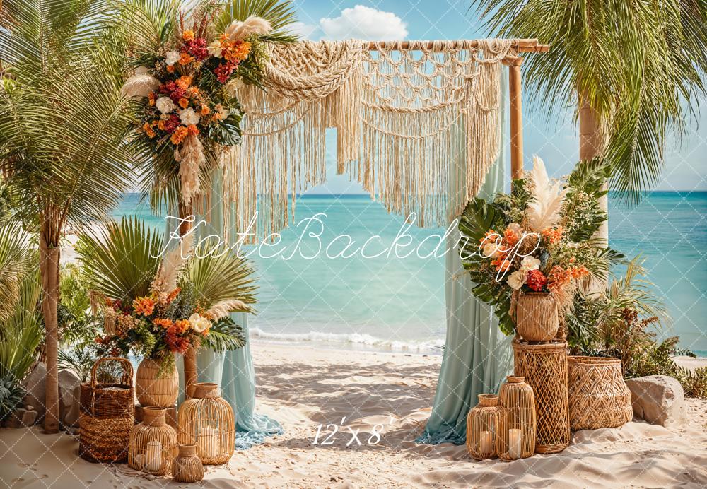 Kate Fleece Beach Vacation Boho Backdrop Designed by Emetselch - Kate Backdrop AU