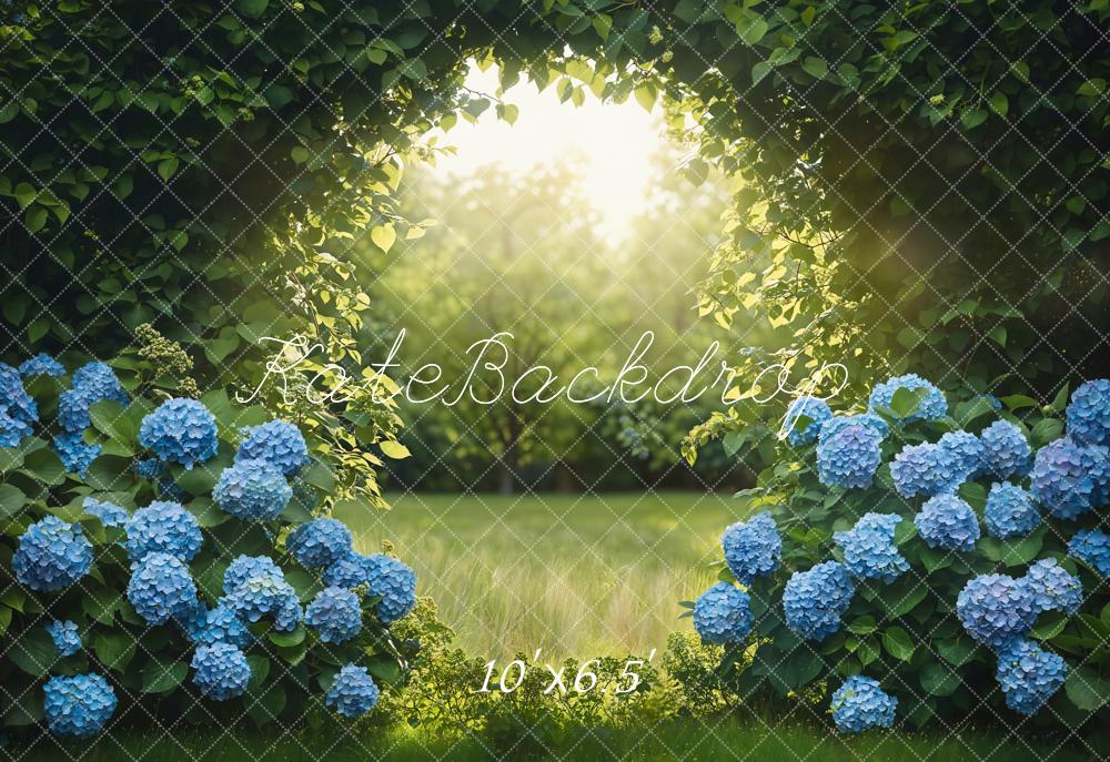Kate Fleece Spring Hydrangea Green Plants Backdrop Designed by Emetselch - Kate Backdrop AU