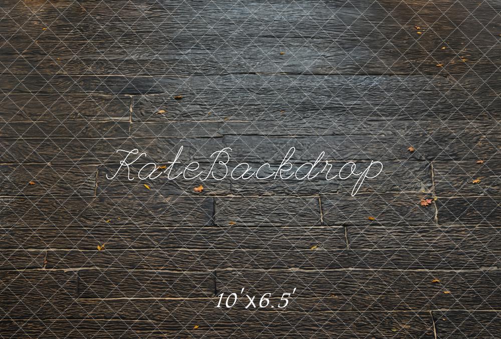Kate Fleece Dark Wood Grain Floor Backdrop Designed by Emetselch
