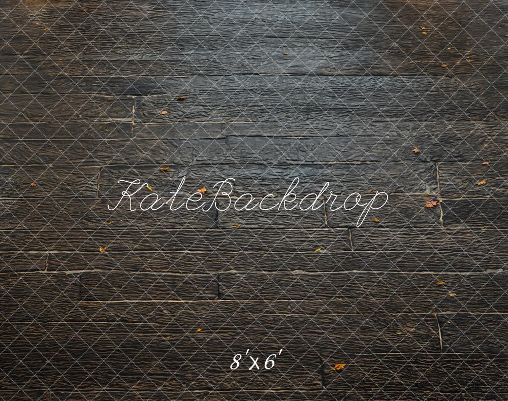 Kate Fleece Dark Wood Grain Floor Backdrop Designed by Emetselch