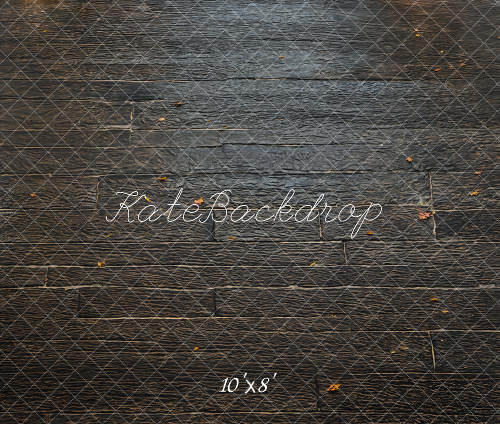 Kate Fleece Dark Wood Grain Floor Backdrop Designed by Emetselch
