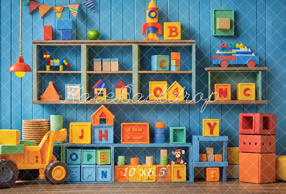 Kate Fleece Children's Building Blocks Backdrop Designed by Emetselch - Kate Backdrop AU