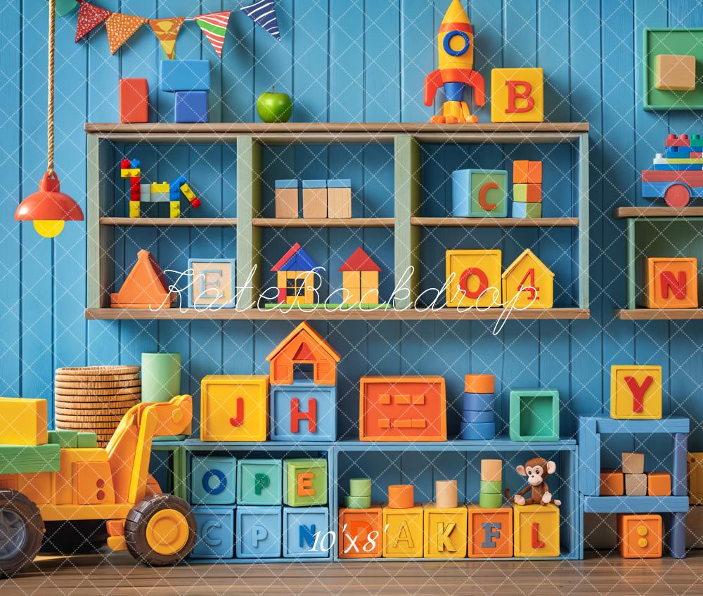 Kate Fleece Children's Building Blocks Backdrop Designed by Emetselch - Kate Backdrop AU