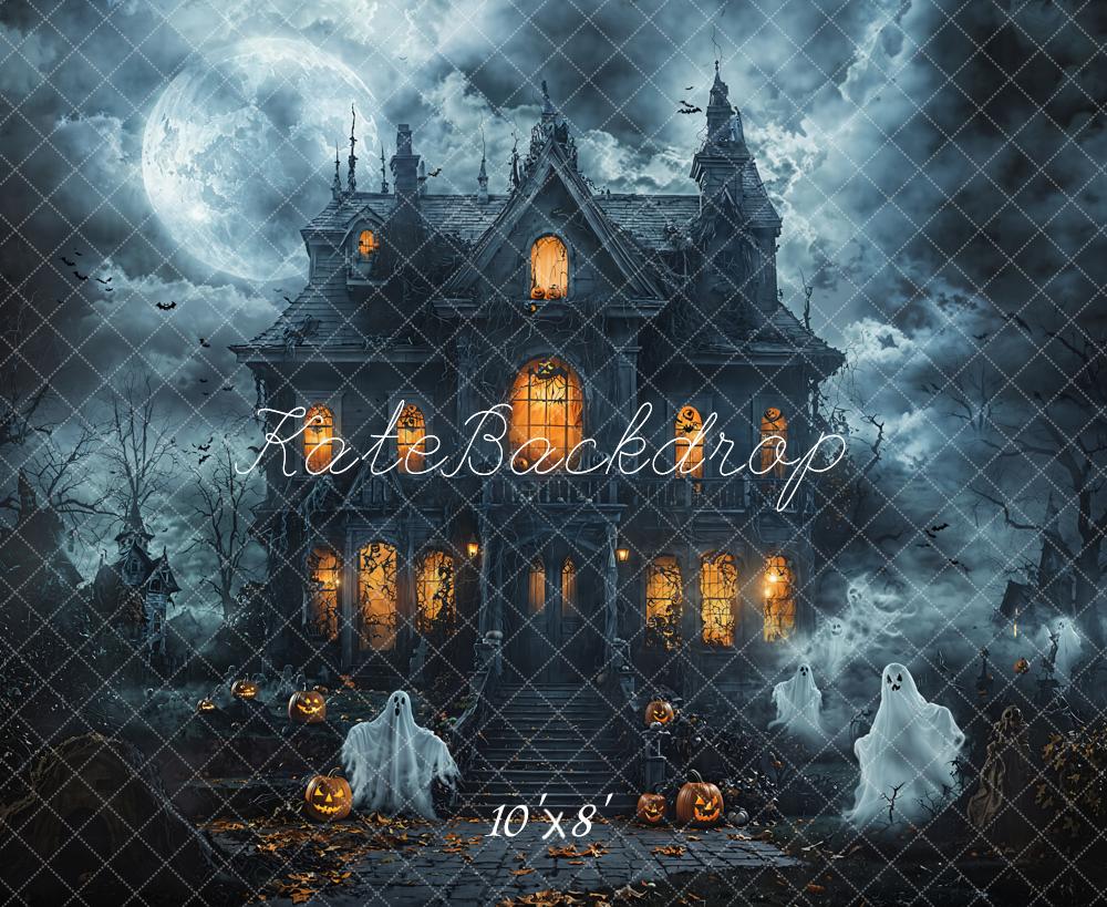 Kate Fleece Halloween Moon Night Ghost Backdrop Designed by Emetselch - Kate Backdrop AU
