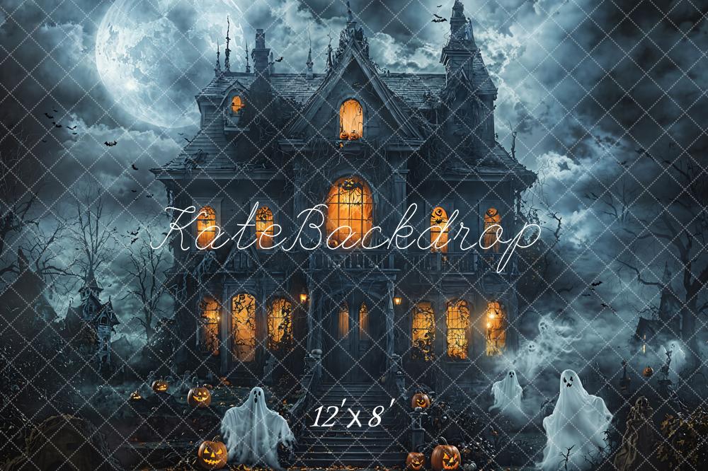 Kate Fleece Halloween Moon Night Ghost Backdrop Designed by Emetselch - Kate Backdrop AU