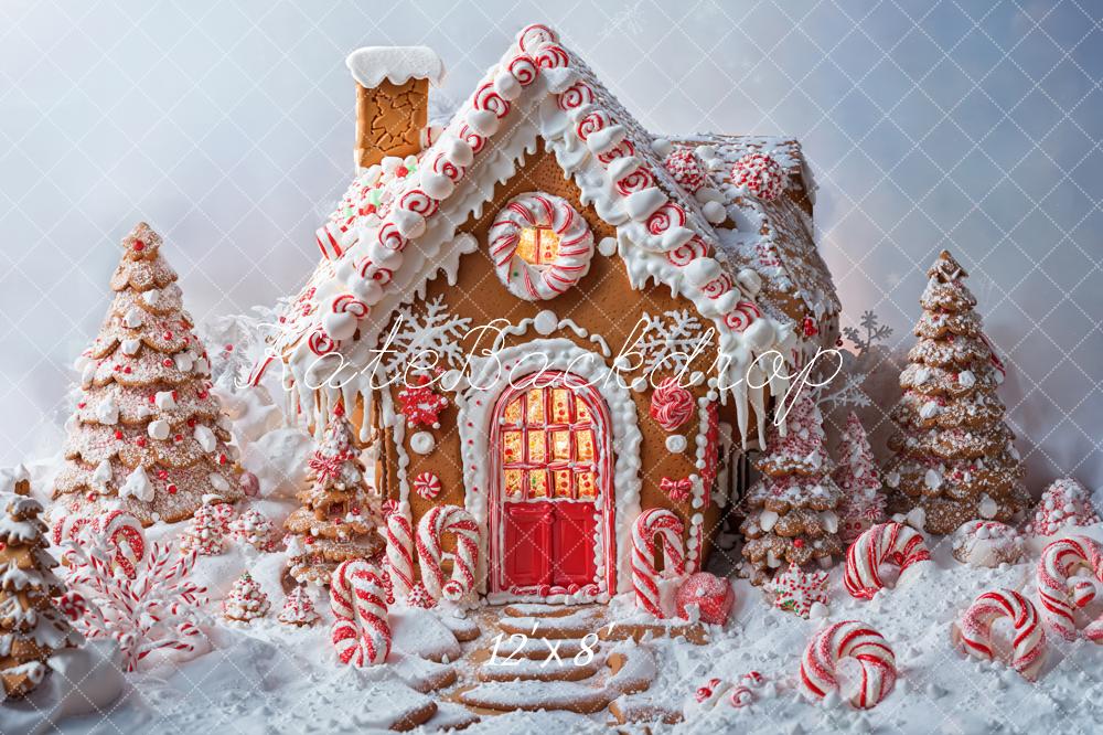 Kate Fleece Christmas Gingerbread House Backdrop Designed by Chain Photography - Kate Backdrop AU