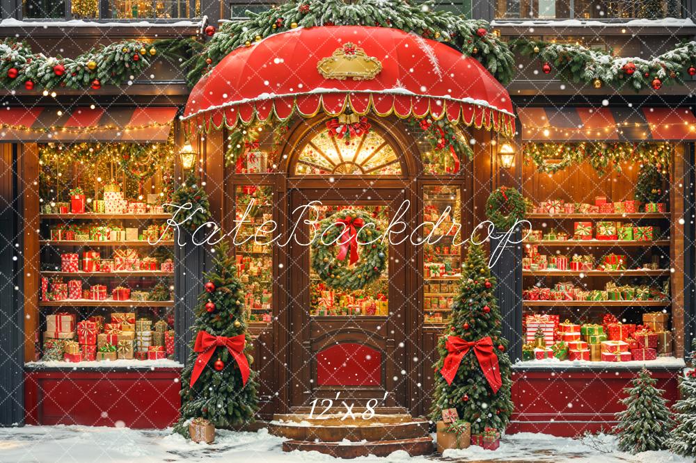 Kate Fleece Christmas Gift Shop Backdrop Designed by Chain Photography - Kate Backdrop AU