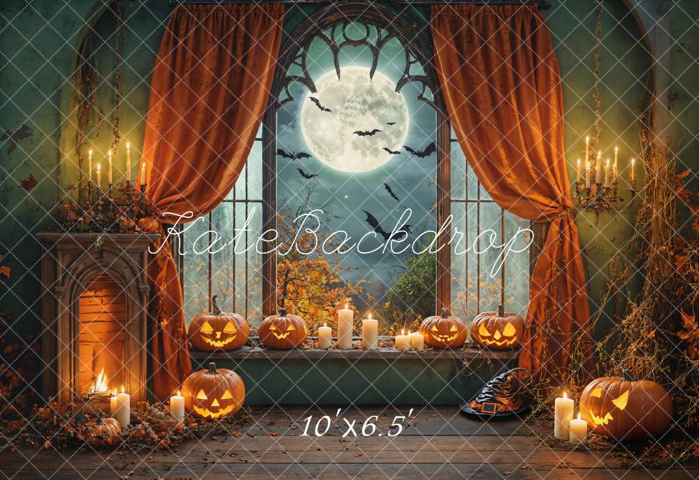 Kate Halloween Pumpkin Moon Night Backdrop Designed by Chain Photography - Kate Backdrop AU