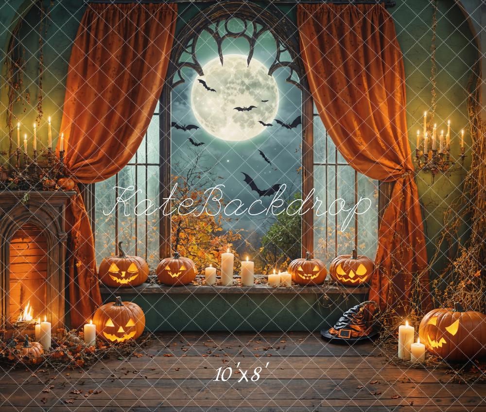 Kate Halloween Pumpkin Moon Night Backdrop Designed by Chain Photography - Kate Backdrop AU