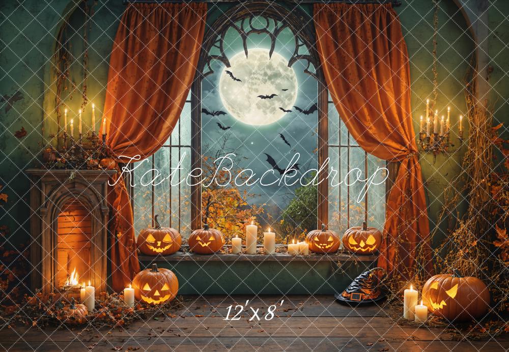 Kate Halloween Pumpkin Moon Night Backdrop Designed by Chain Photography - Kate Backdrop AU