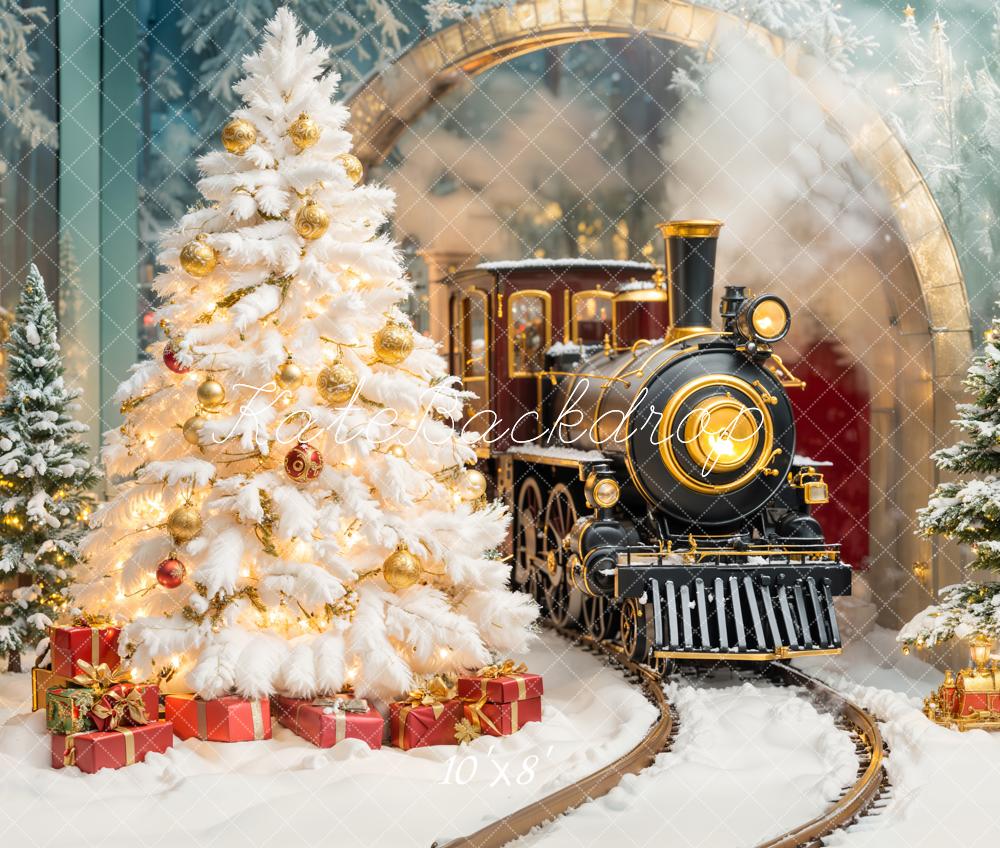 NEW Kate Fleece Christmas Tree Polar Train Gifts Backdrop Designed by Emetselch
