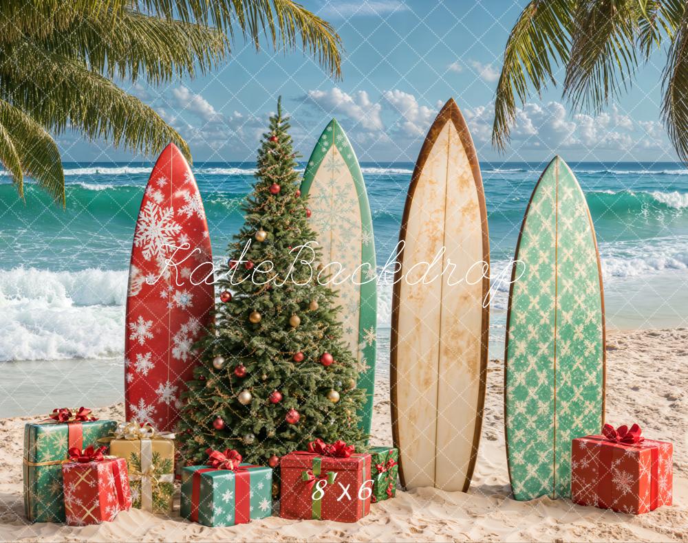 Kate Fleece Christmas Beach Backdrop Designed by Emetselch - Kate Backdrop AU