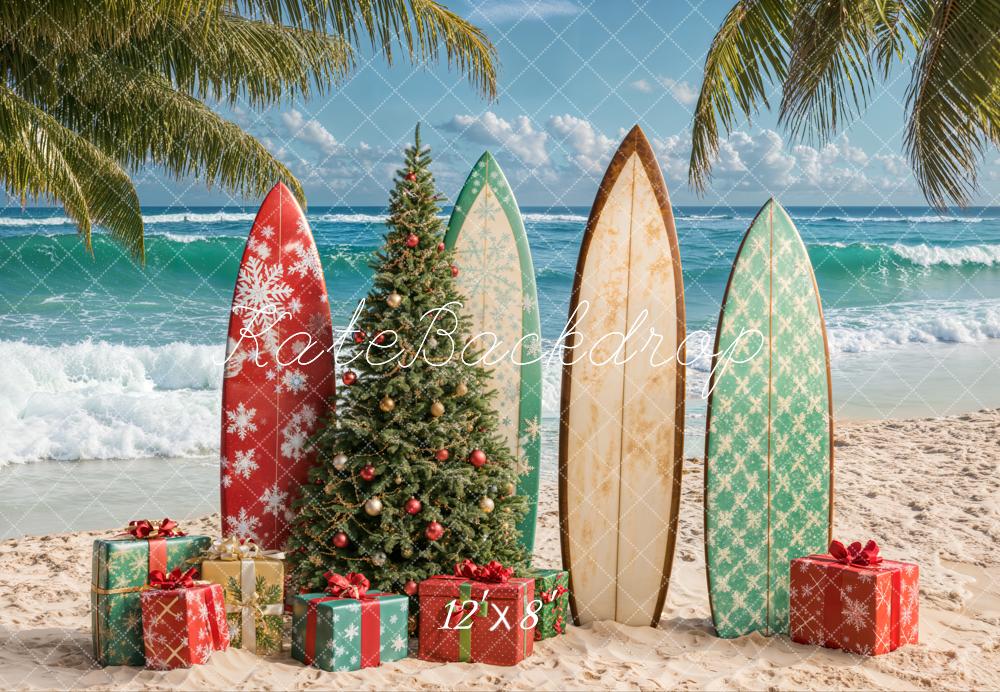 Kate Fleece Christmas Beach Backdrop Designed by Emetselch - Kate Backdrop AU