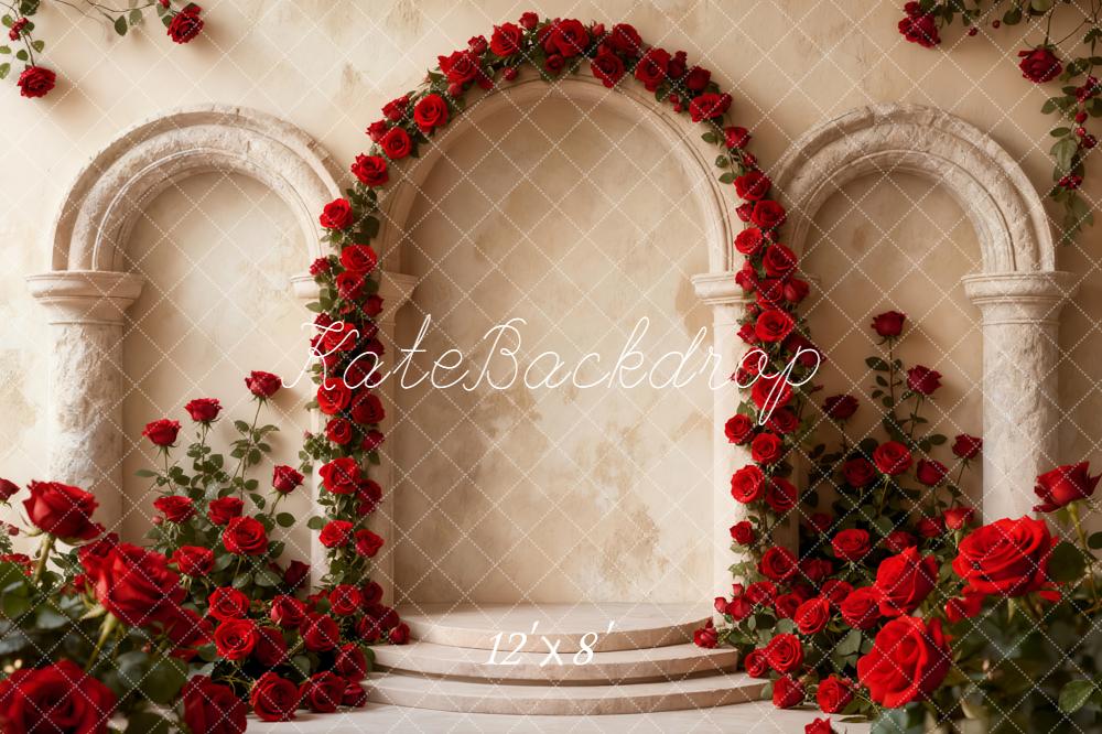 Kate Fleece Valentine's Day Rose Arch Backdrop Designed by Emetselch