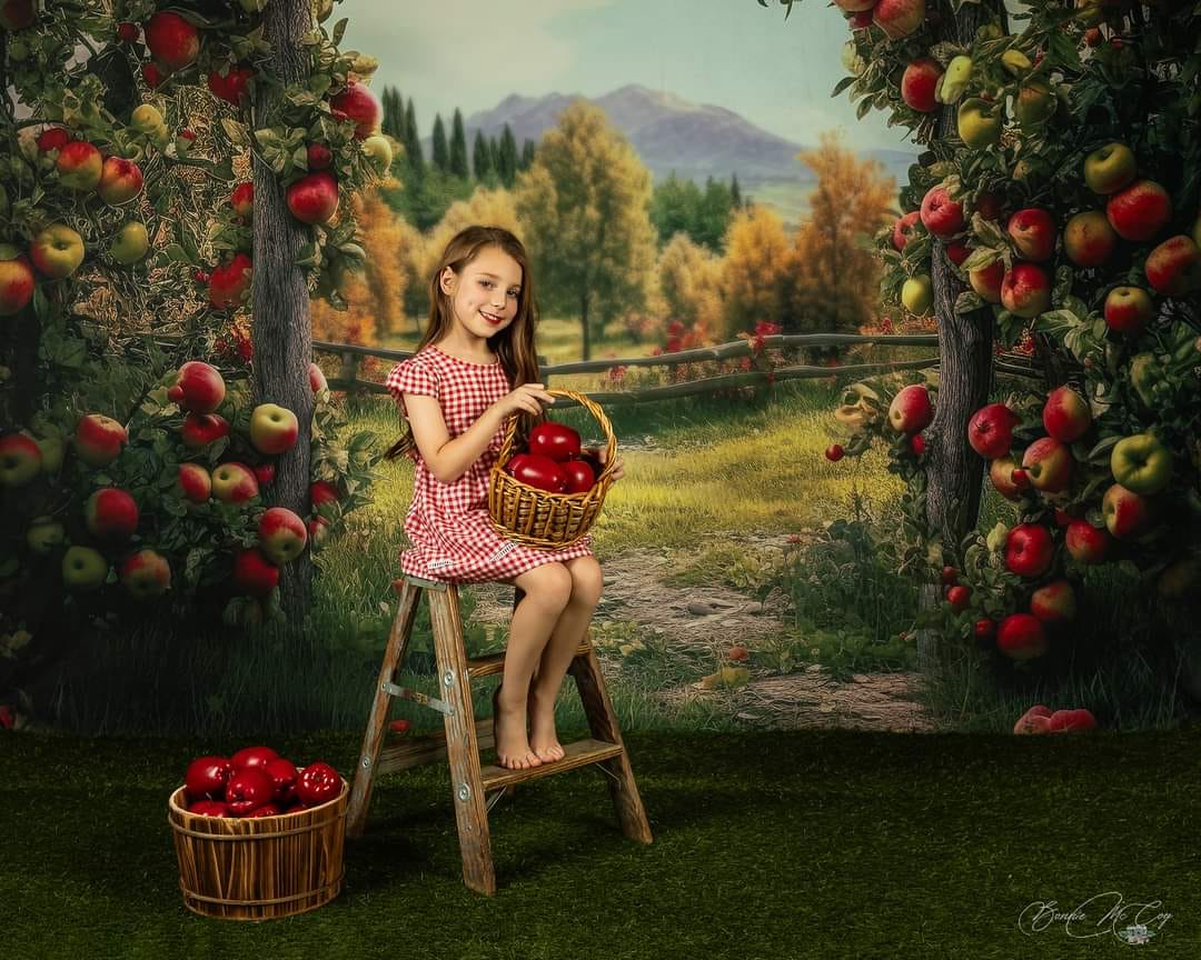 Kate Apple Arch Manor Backdrop Designed by Angela Marie Photography - Kate Backdrop AU