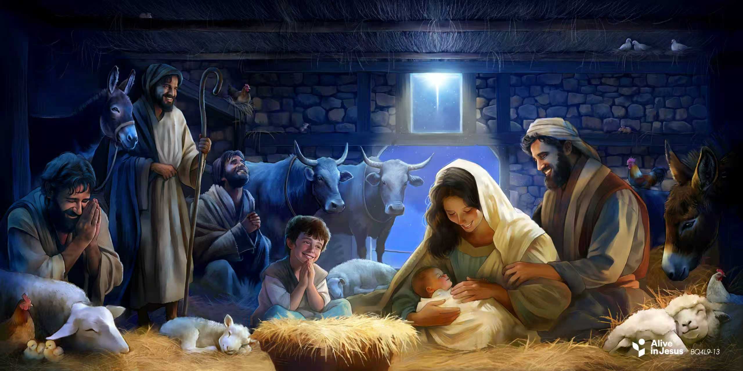 Alive in Jesus Custom Mural/Banner(Fabric Backdrop) (default: no border, no pocket)