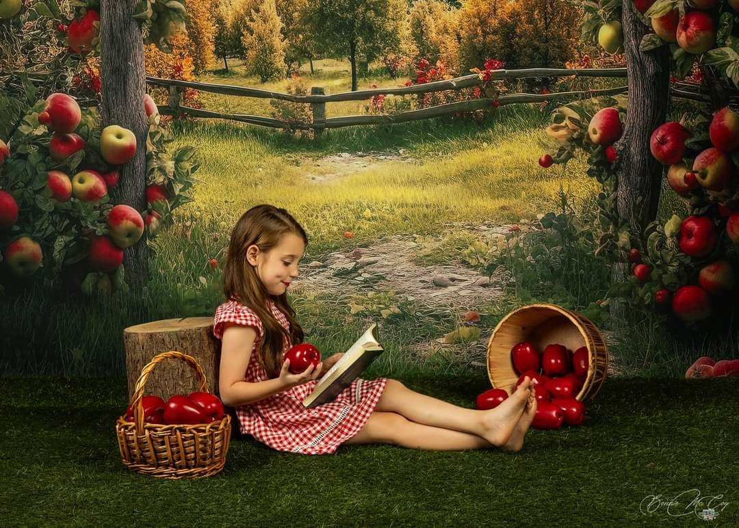 Kate Apple Arch Manor Backdrop Designed by Angela Marie Photography - Kate Backdrop AU