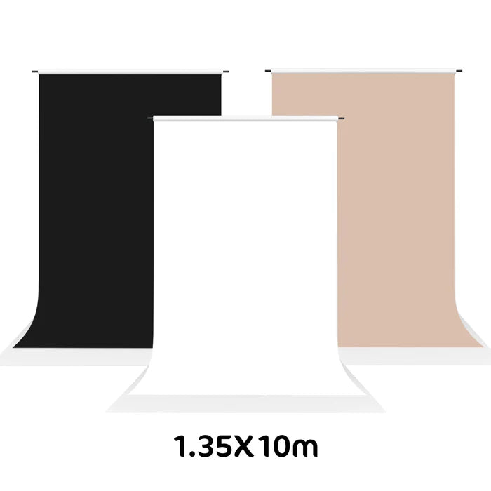 Kate White & Black & Dark Beige Seamless Paper Photography Backdrop